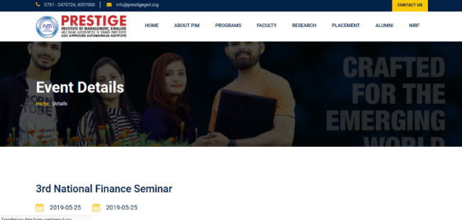 prestigegwl سومین سمینار ملی مالی - هندوستان