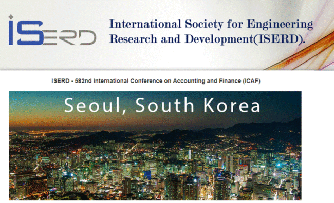 seoul 582 امین کنفرانس بین المللی حسابداری و مالی سئول