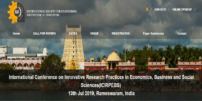 ICIRPEBS کنفرانس بین المللی تحقیقات نوآورانه در اقتصاد، تجارت و علوم اجتماعی