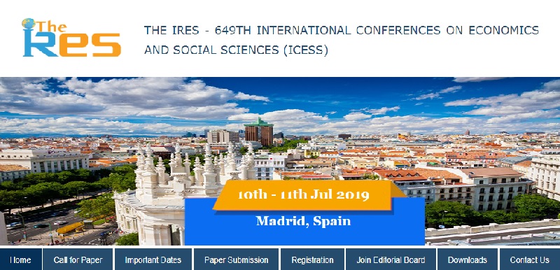 ۶۴۹th کنفرانس بین‌المللی در زمینه اقتصاد و علوم اجتماعی (ICESS)