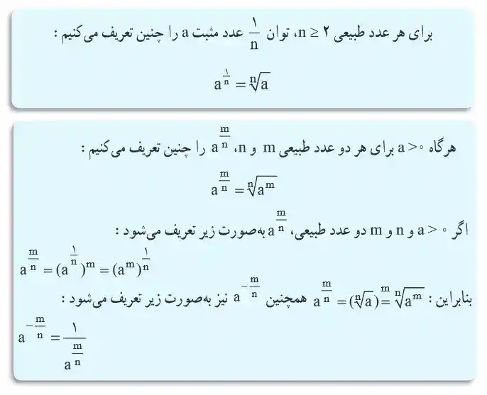توان گویا ریاضی 10