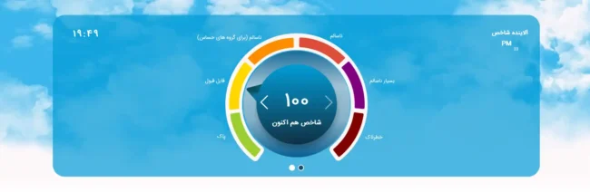 Tehran Air شاخص آلودگی هوای تهران