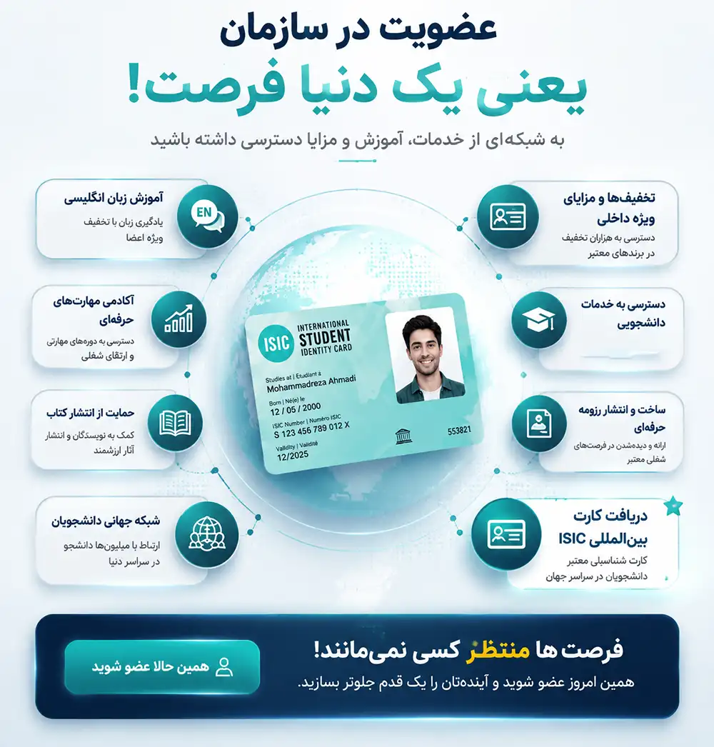 کارت دانشجویی بین‌المللی و هشت مزیت عمده آن دور تصویر کارت